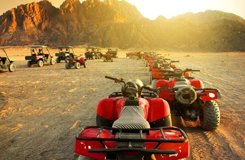 Epic Sunset Desert Adventure: 3 Hour Desert Safari Quad Bike and Camel Ride