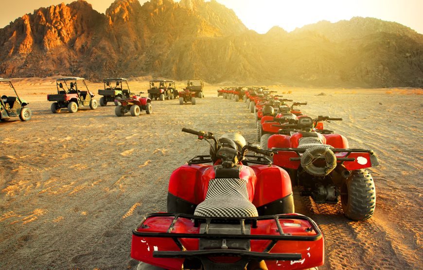 Epic Sunset Desert Adventure: 3 Hour Desert Safari Quad Bike and Camel Ride