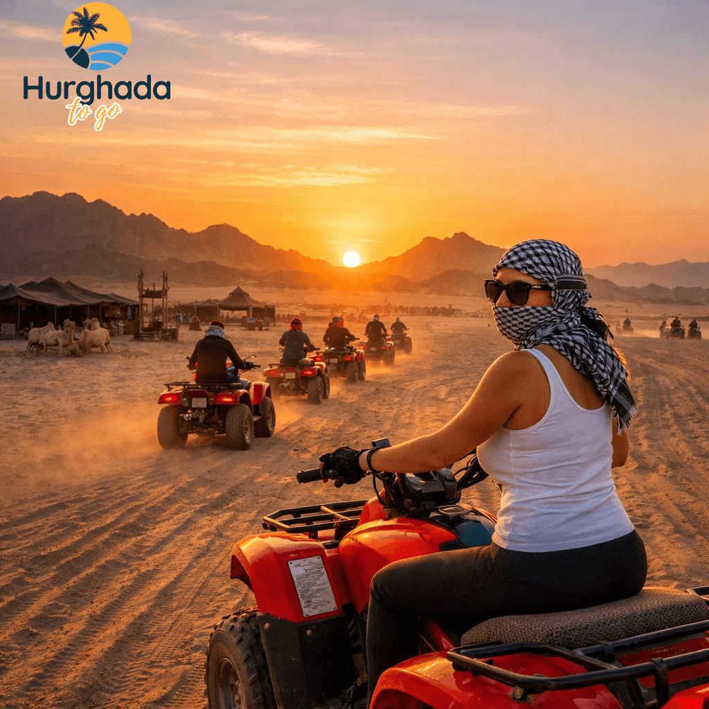 Start your day with one of the most exciting desert experiences in Egypt — the Sunrise Quad Bike Tour in Hurghada with Desert Safari Adventure.