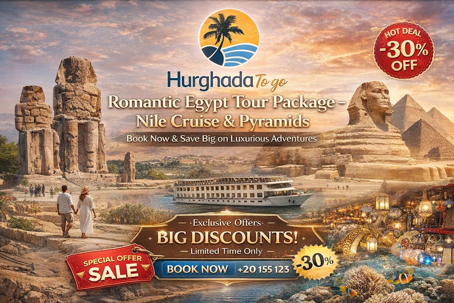 Romantic Egypt Tour Package – Nile Cruise & Pyramids