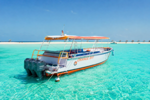 Orange Bay Boat Turquoise Lagoon