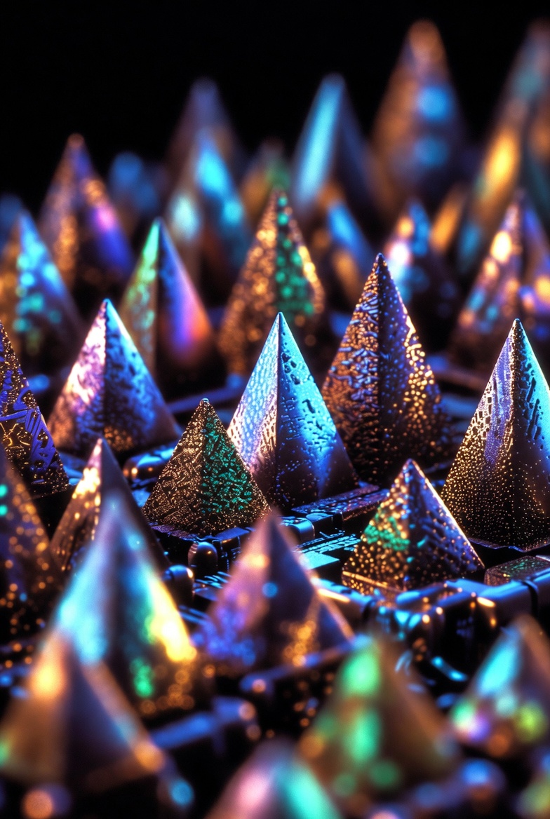 Microscopic pyramid-shaped solar nanostructures
