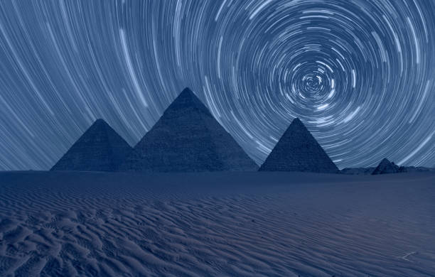 Image Placeholder: The Great Pyramid under a starry sky